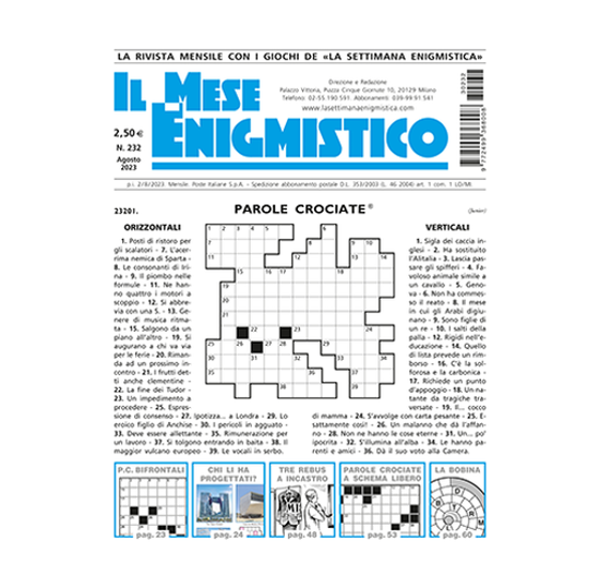 Immagine di IL MESE ENIGMISTICO N.232 AGOSTO 2023 (solo in Italia)