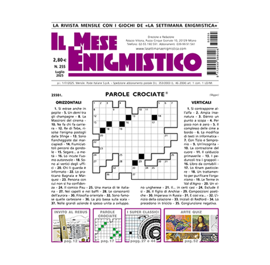 Immagine di IL MESE ENIGMISTICO N.255 LUGLIO 2025 (solo in Italia)