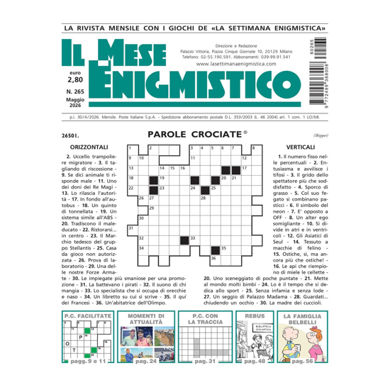 Picture of ITALIA - IL MESE ENIGMISTICO - Abbonamento 12 mesi