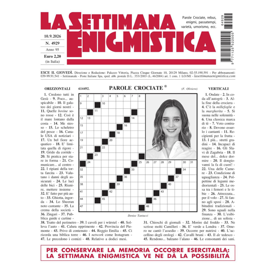 Immagine di ITALIA - LA SETTIMANA ENIGMISTICA
